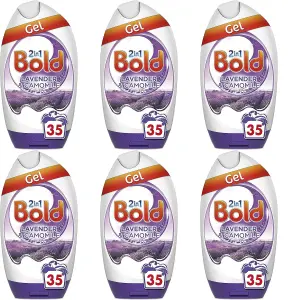 Bold 2 In 1 Laundry Detergent Gel Lavender & Camomile, 35 Washes (Pack of 6)