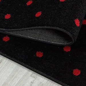 Red and Black Heart Kids Rug - Bambi