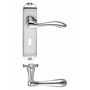 Zubac Lock Door Handle (Set of 2) Polished Chrome