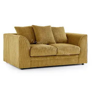 Luxor Jumbo Cord Mustard Fabric 2 Seater Sofa