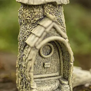 Fairy Castle Garden Ornament Distressed White Stone Effect