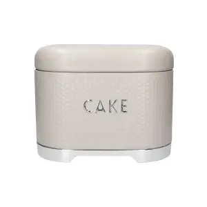 KitchenCraft Large Square Biscuit Tin Storage Cake Jar Kitchen Cream Vintage