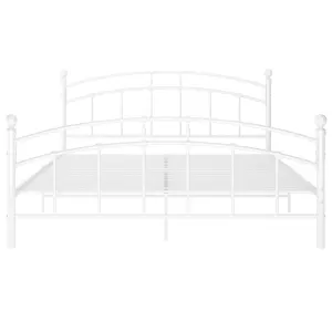 Berkfield Bed Frame White Metal 200x200 cm