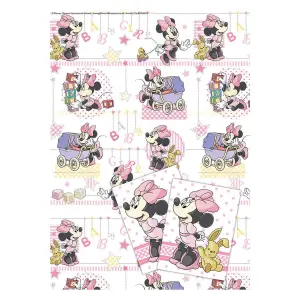 Disney Minnie Mouse Gift Wrap Sheets (Pack of 2) White/Pink/Yellow (One Size)