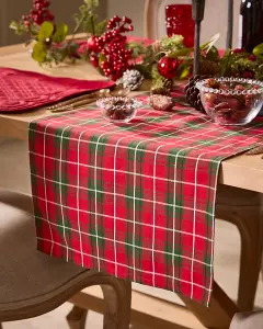 Traditional Red & Green Highland Tartan Christmas Dinning Table Runner 140cm