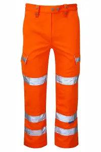 PULSAR High Visibility Rail Spec Ladies Combat Trousers - Orange - Short Leg Size 8