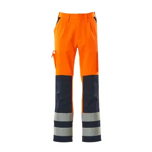 Mascot Safe Compete Olinda Trousers - Hi-Vis Orange/Navy (Hi-Vis Orange/Navy Blue)  (50.5) (Leg Length - Long)