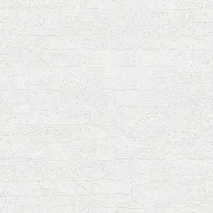 Erismann Imitations 2 Faux Glitter Brick Wall Stone Wallpaper White 10091-01