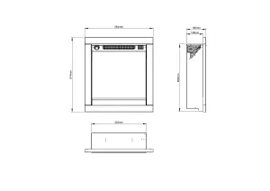 Be Modern Hagen 2kW Black Chrome effect Electric Fire (H)565mm (W)460mm (D)140mm