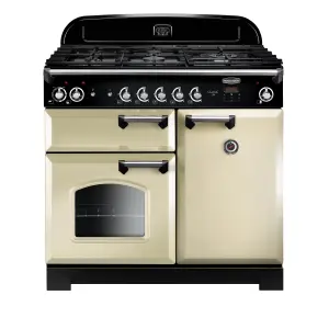 Rangemaster CLA100DFFCRC Freestanding Electric Range cooker with Gas Hob - Cream