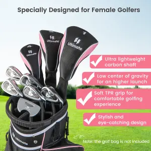 Costway Womens 9 PCS Complete Golf Club Set Includes 460cc Alloy Driver Right Handed