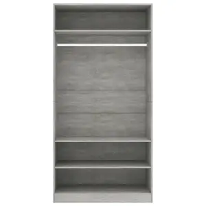 Wardrobe Concrete Grey 100x50x200 cm Engineered Wood