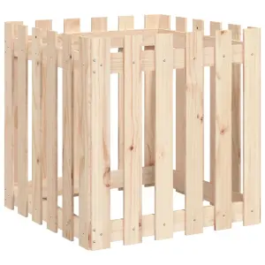 Berkfield Garden Planter with Fence Design 60x60x60 cm Solid Wood Pine