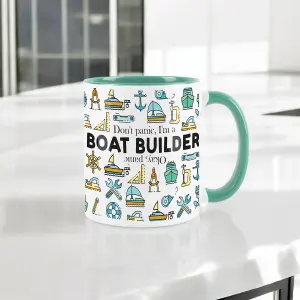 Purely Home Boat Builder Mug Fun Trades Gift - White and Turquoise Coffee/Tea Present Mug Gift