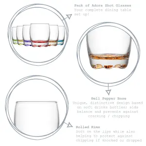 LAV - Adora Shot Glasses - 80ml - Multicolour - Pack of 6