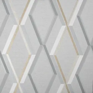 Superfresco Easy Prestige Grey Gold effect Geometric Smooth Wallpaper