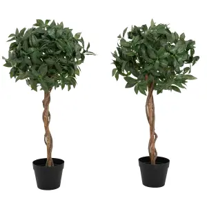 Blooming Artificial - 90cm / 3ft Fake Bay Laurel Tree (Pair)