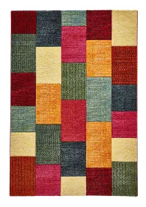 Multi Rug, Geometric Stain-Resistant Rug, Modern Handmade Rug for Bedroom, Living Room, & Dining Room-160cm X 220cm