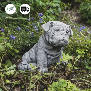 Cute Bulldog Pup Garden Ornament