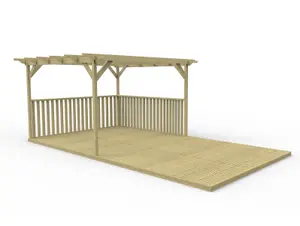 Rectangular pergola and decking kit with balustrade V.2, 3.6x4.8m