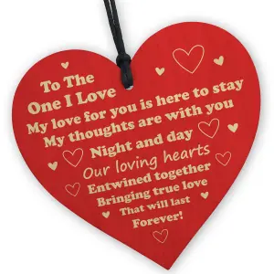 Red Ocean To The One I Love Valentines Gift Wood Heart Plaque Valentines Day Gift For Boyfriend Girlfriend