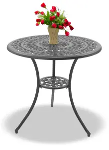 Centurion Supports POSITANO Grey Garden and Patio Cast Aluminium Bistro Table