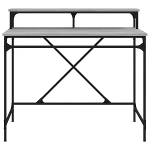 Berkfield Desk Grey Sonoma 100x50x90 cm Engineered Wood and Iron