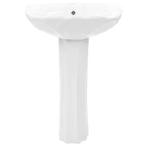 Berkfield Freestanding Basin with Pedestal Ceramic White 580x510x200mm