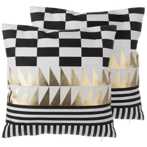 Set of 2 Cushions DALIA Cotton 45 x 45 cm Geometric Multicolour