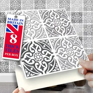 Stick and Go Self Adhesive Stick On Tiles Orient Grey 6" x 6" Box of 8 Apply over any tile, or directly on to the wall