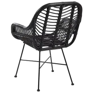 Dining Chair CANORA Rattan Black