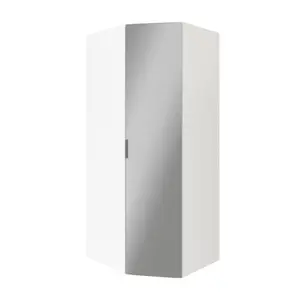 GoodHome Atomia Freestanding Matt white Particle board Mirrored Wardrobe (H)2250mm (W)1300mm (D)580mm