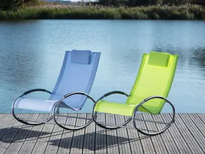 Sun Lounger Metal Lime Green CAMPO