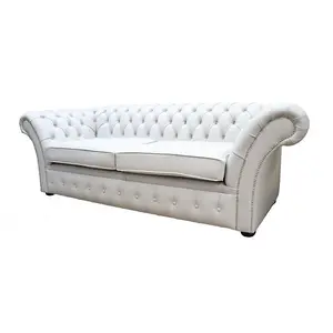 Chesterfield 3 Seater Shelly Seely Leather Sofa Settee In Balmoral Style