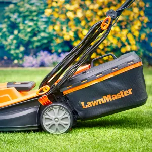 LawnMaster 1400W 34cm Electric Lawnmower with rear roller and 350W 2-in-1 Grass Trimmer and Edger - 2 Year Guarantee