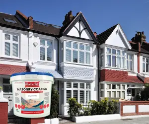 Weatherflex Smooth Premium Masonry Paint - 10L - Magnolia -  For Brick, Stone, Concrete Block, Concrete, Render