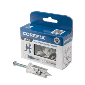 Corefix Spike Plasterboard Fixing. 4pk with M5x40mm screws