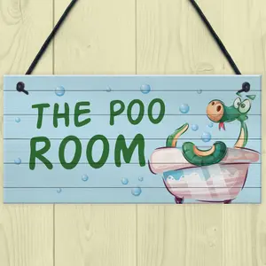 Funny Toilet Sign THE POO ROOM Rude Bathroom Sign Nautical Theme Decor