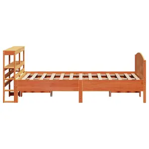 Berkfield Bed Frame without Mattress Wax Brown 160x200 cm Solid Wood Pine