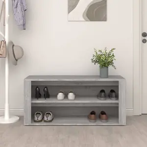 Shoe Rack Grey Sonoma 100x35x45 cm Engineered Wood