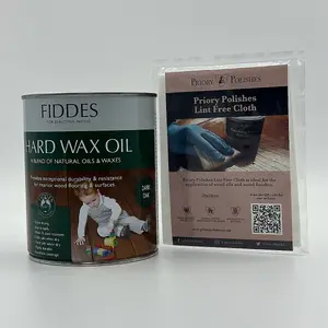 Fiddes Hard Wax Oil, Dark Oak 1L + Free Priory Free Cloth