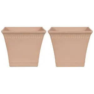 Set of 2 Plant Pots 41 x 41 x 36 cm Pink PSATHA