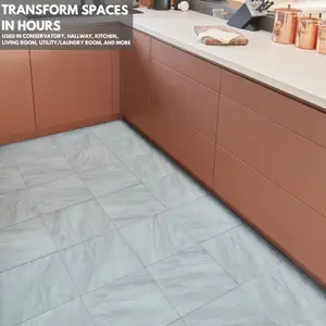 Self-Adhesive Vinyl Floor Tiles - 30 Pack for 30 ft² (2.79 m²) Coverage - Peel & Stick Vinyl Floor Tiles, Grey-White Marble Effect