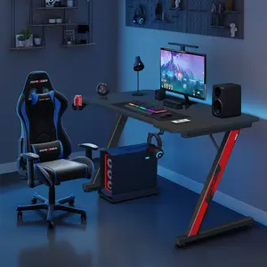 Ergonomic Gaming Computer Desk Black / 75cm H x 120cm W x 60cm D