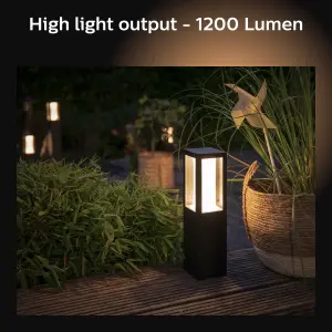 Philips Hue Impress White & Colour Ambiance LED Smart Outdoor Pedestal Light