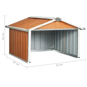 Tuckahoe Garden Robot Lawnmower Shed 92 x 97 x 63 cm Galvanised Steel Brown