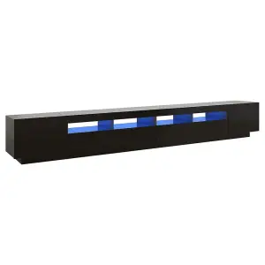 vidaXL TV Cabinet with LED Lights Black 300x35x40 cm