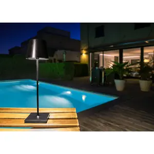 Lucide Justin Modern Table Lamp Outdoor 11cm - LED Dim. - 1x2,2W 3000K - IP54 - 3 StepDim - Black