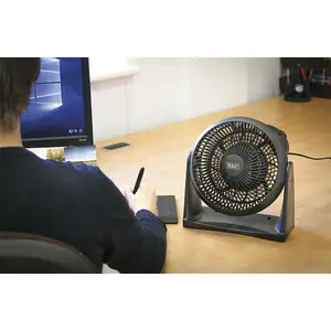 8 Inch Composite Desk or Floor Standing Fan - 3 Speed Settings - 3-Pin UK Plug