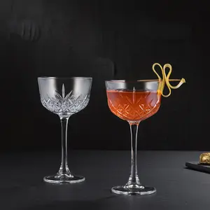 Queensway Home & Dining 160ml 8 Pcs Cut Crystal Cocktail Goblets Sets Traditional Clear Glasses